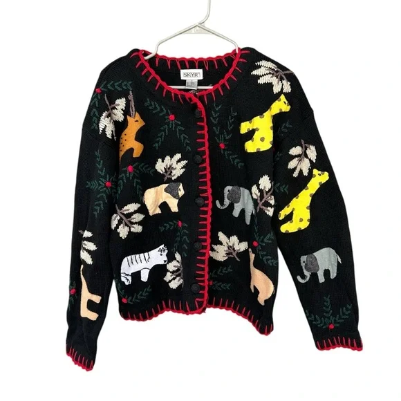 SKYR Icelandic Zoo Animal Embroidered Sweater - Size Medium - Picture 2 of 9